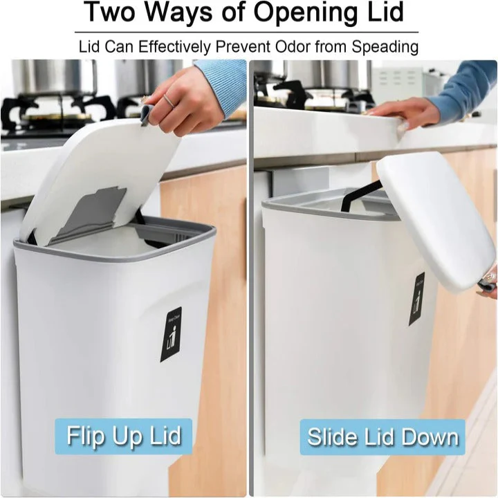 Plastic Kitchen Compost Bin with Over Door and Adhesive Mounting - Image 3