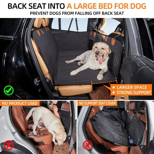 Durable Dog Car Seat Cover with Hard Base for Stability - Image 4