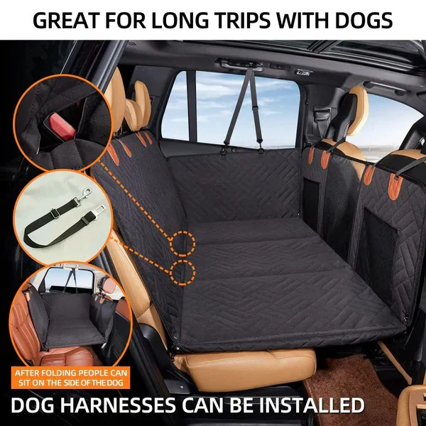 Durable Dog Car Seat Cover with Hard Base for Stability - Image 5