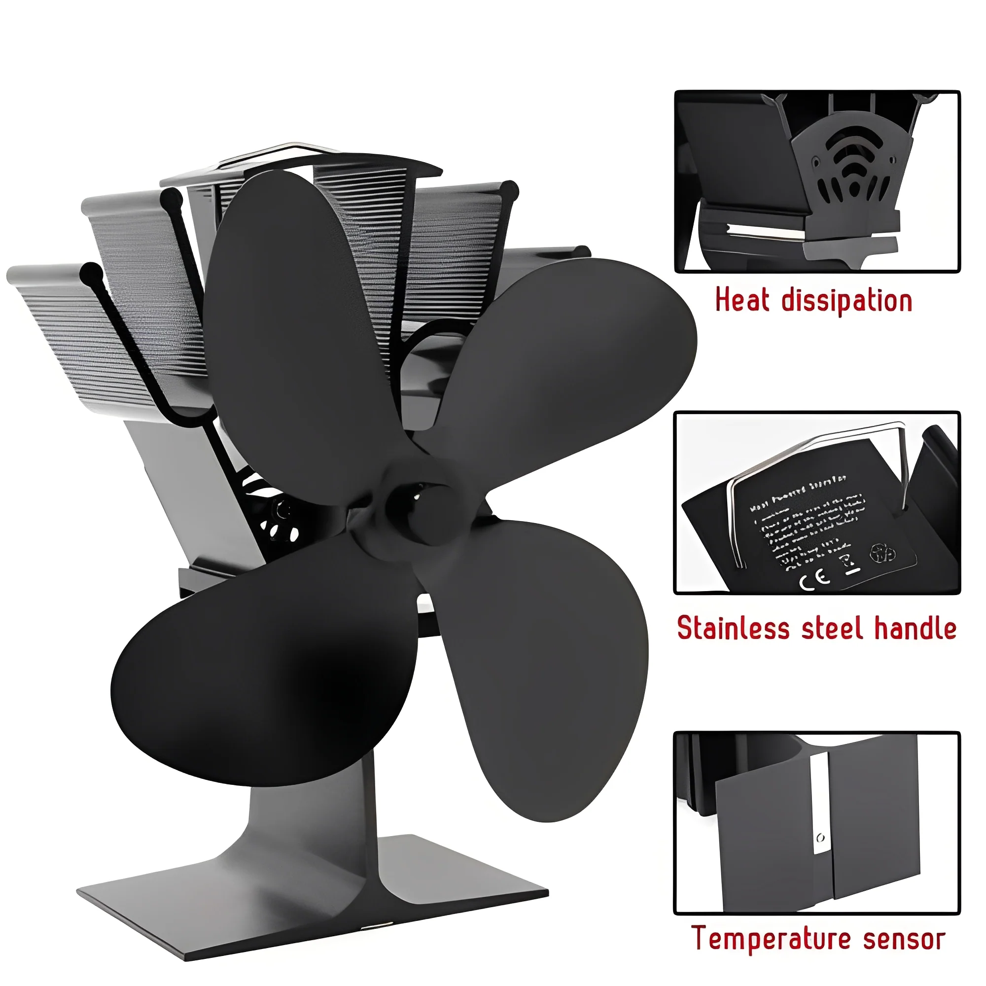 Heat Activated Stove Fan for Fireplace Heat Distribution - Image 2