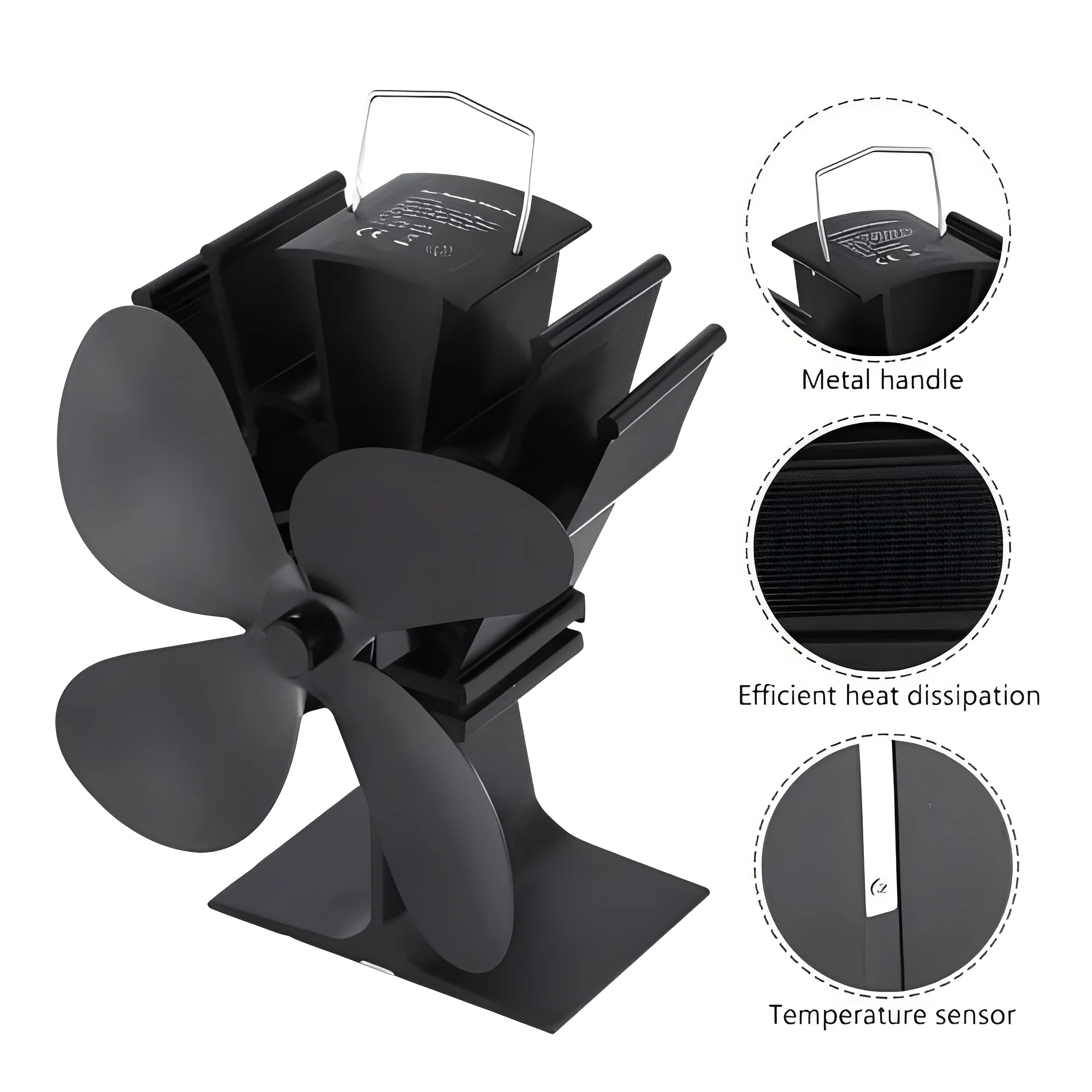 Heat Activated Stove Fan for Fireplace Heat Distribution - Image 3
