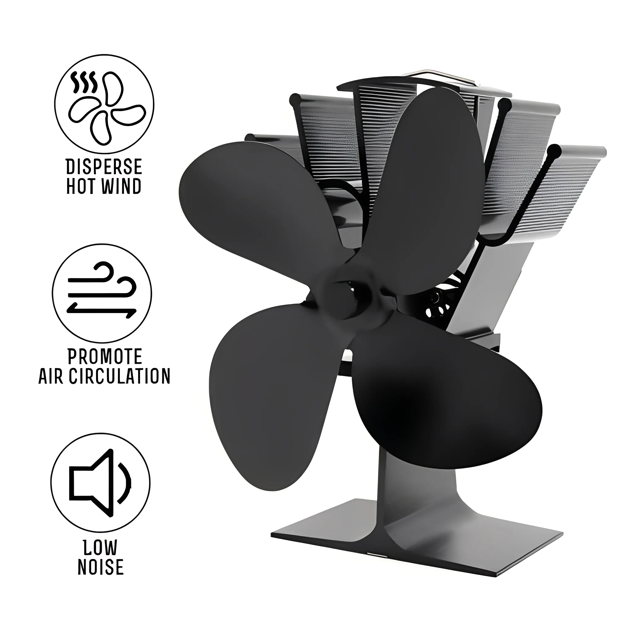 Heat Activated Stove Fan for Fireplace Heat Distribution - Image 5