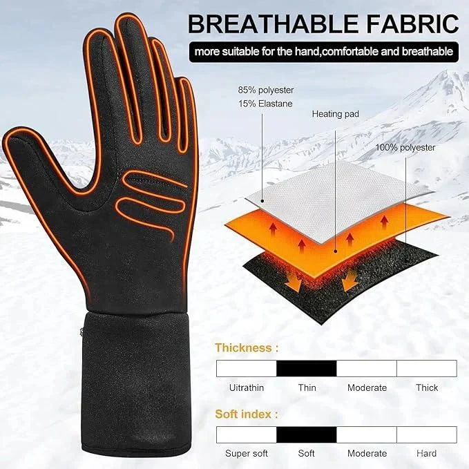 Rechargeable Heated Glove Liners with 7.4V Batteries and Dual Charger - Image 2