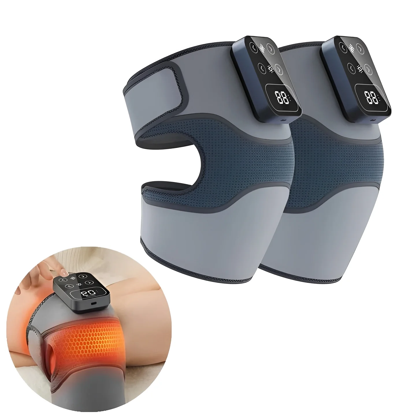 Heated Knee Massage Brace with Cordless Infrared Technology - Image 2