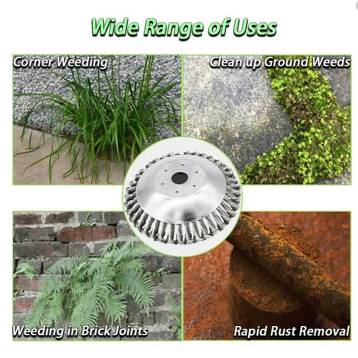 Heavy Duty Carbon Steel Weed Brush for Grass and Pavement - Image 4