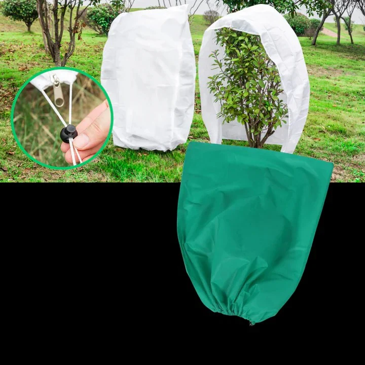 Winter Plant Cover with Zipper and Drawstring for Cold Weather Use - Image 4