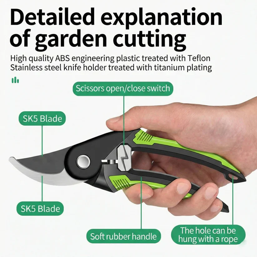 Alloy Steel Pruning Shears for Branch and Garden Cutting - Image 5