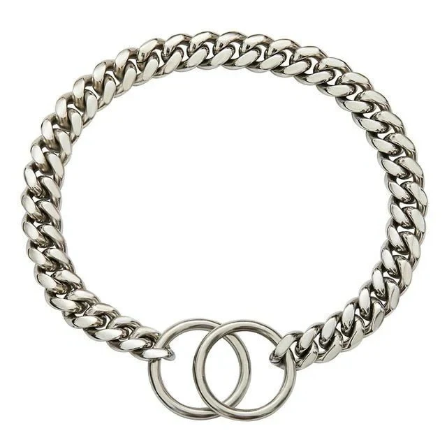 Stainless Steel Dog Training Collar with Adjustable Chain Fit - Image 2