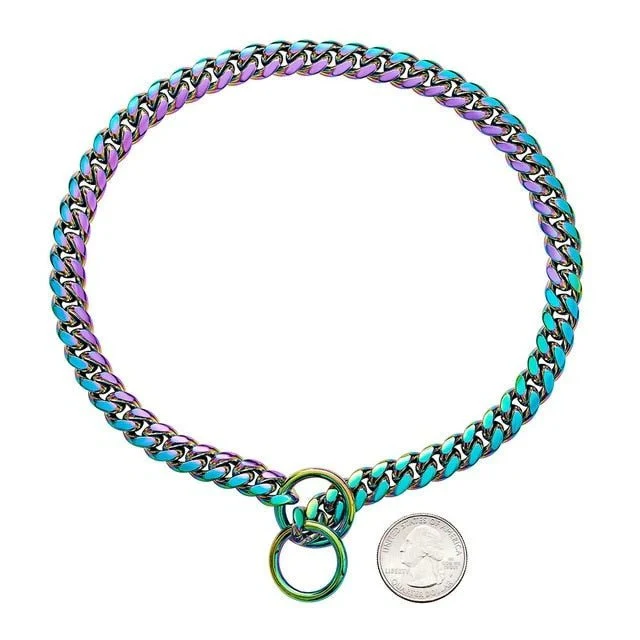 Stainless Steel Dog Training Collar with Adjustable Chain Fit - Image 4
