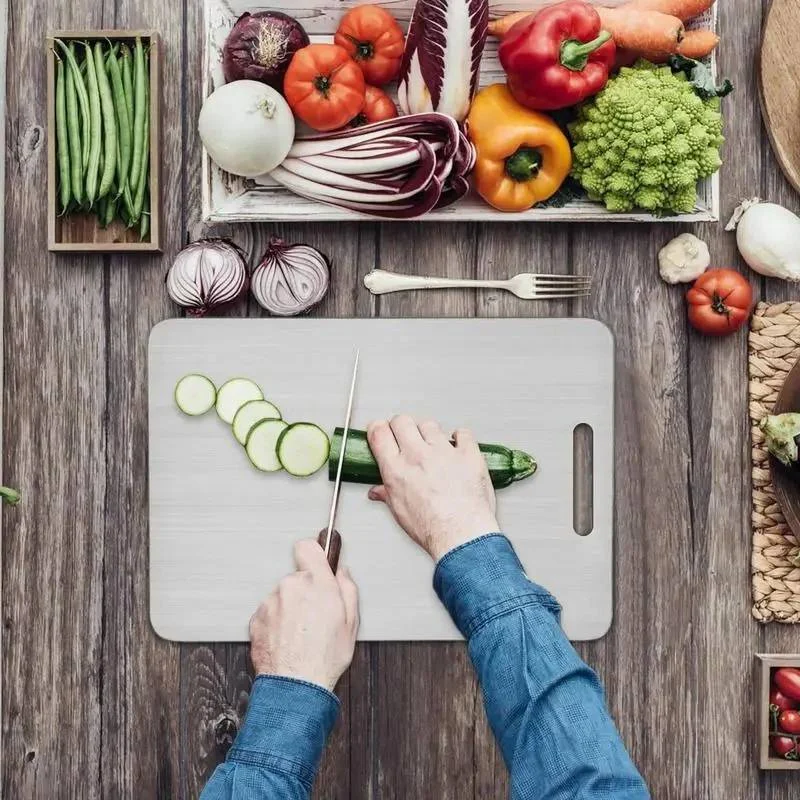 Titanium Coated Cutting Board with Non Slip Base and Juice Groove - Image 4