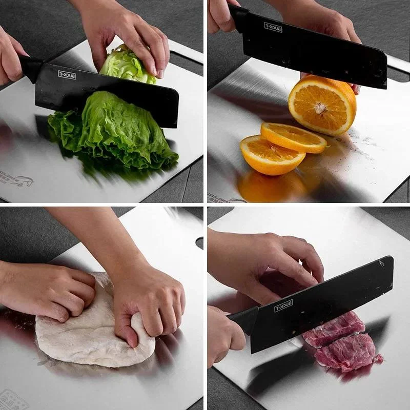 Titanium Coated Cutting Board with Non Slip Base and Juice Groove - Image 6