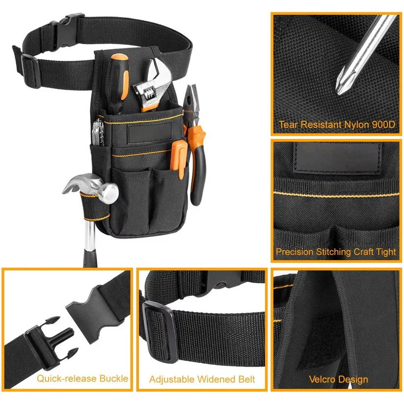 Electrician Tool Pouch with Adjustable Belt and Reinforced Base - Image 5