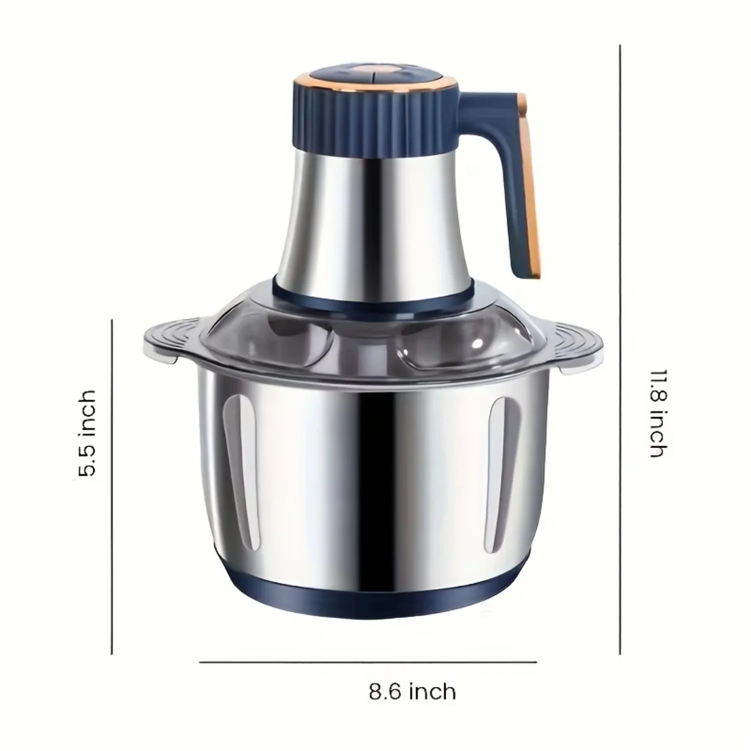 Electric Food Chopper with Stainless Steel Dual Blade System - Image 6