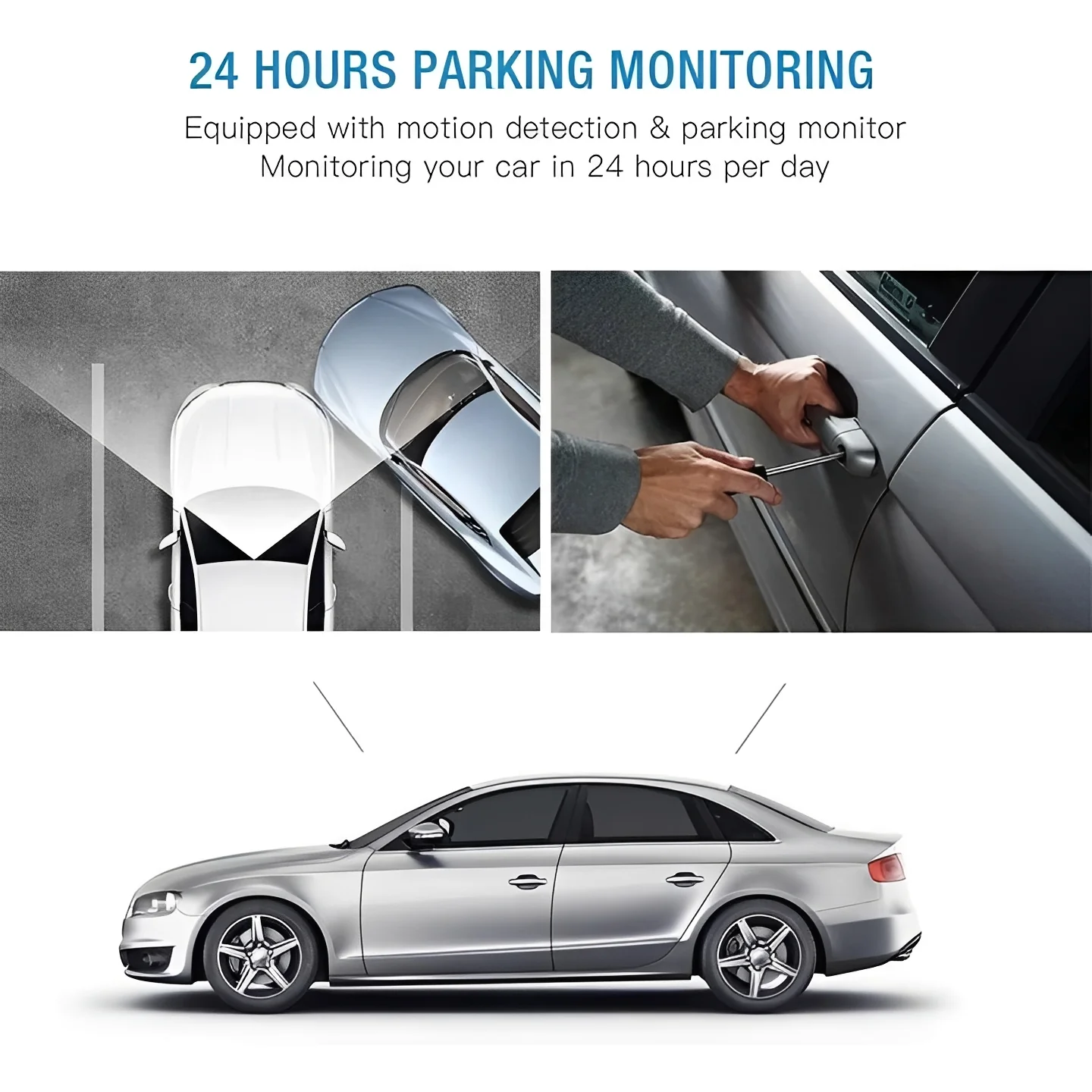 Front and Rear Vehicle Dash Camera with 1080P Recording - Image 2