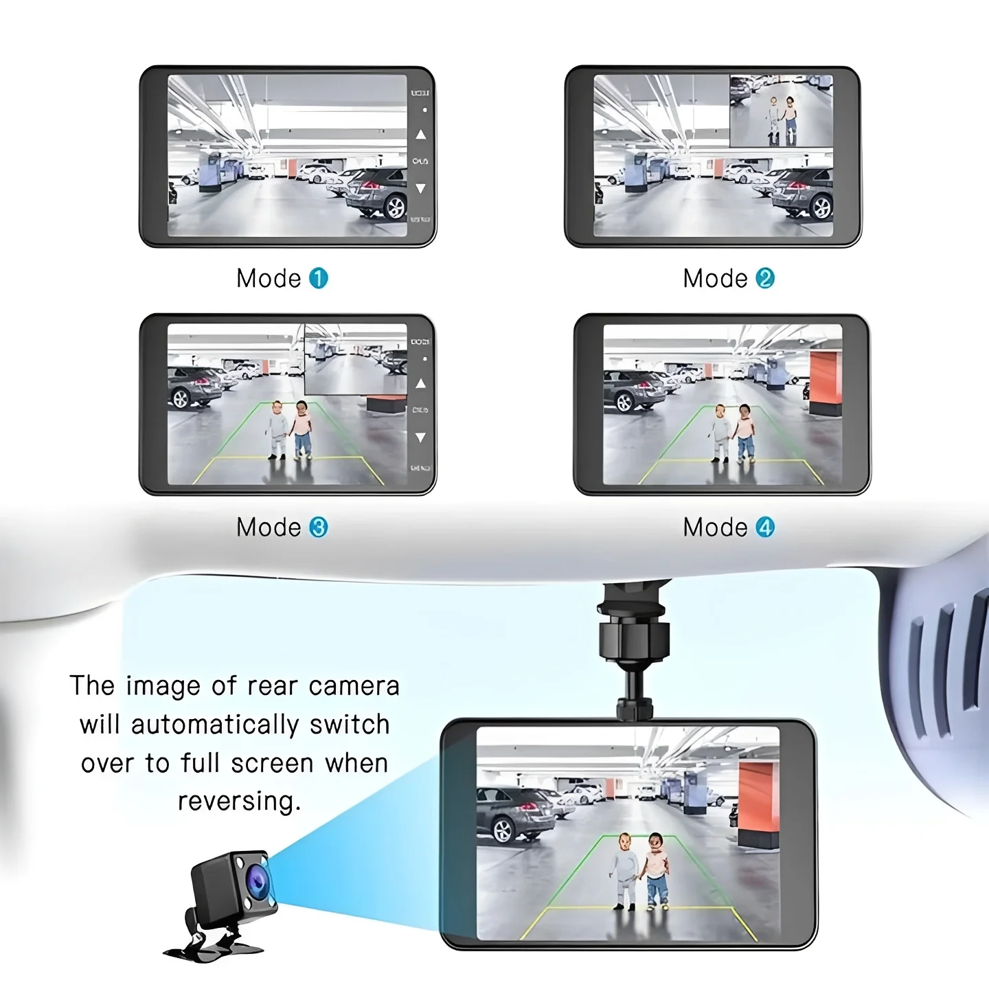 Front and Rear Vehicle Dash Camera with 1080P Recording - Image 4