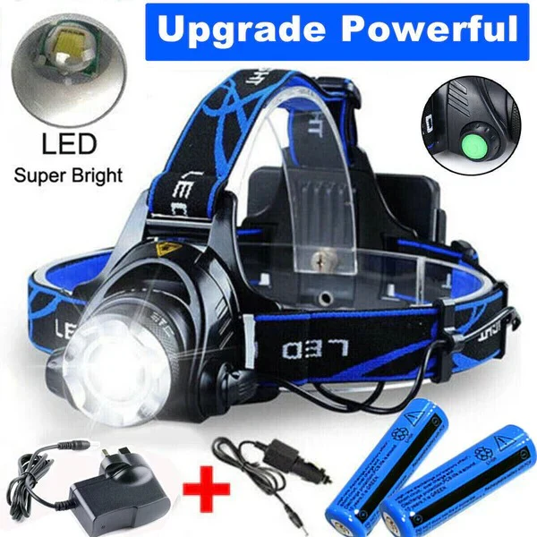 LED Headlamp with Zoomable Function and Rechargeable Battery - Image 2