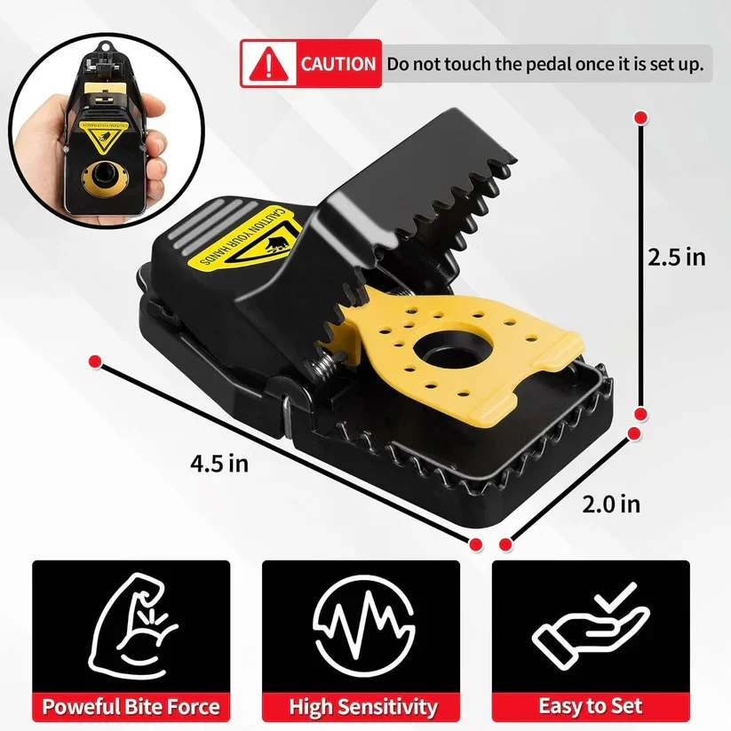 Reusable Snap Mouse Trap 4 Pack with No Touch Release - Image 3