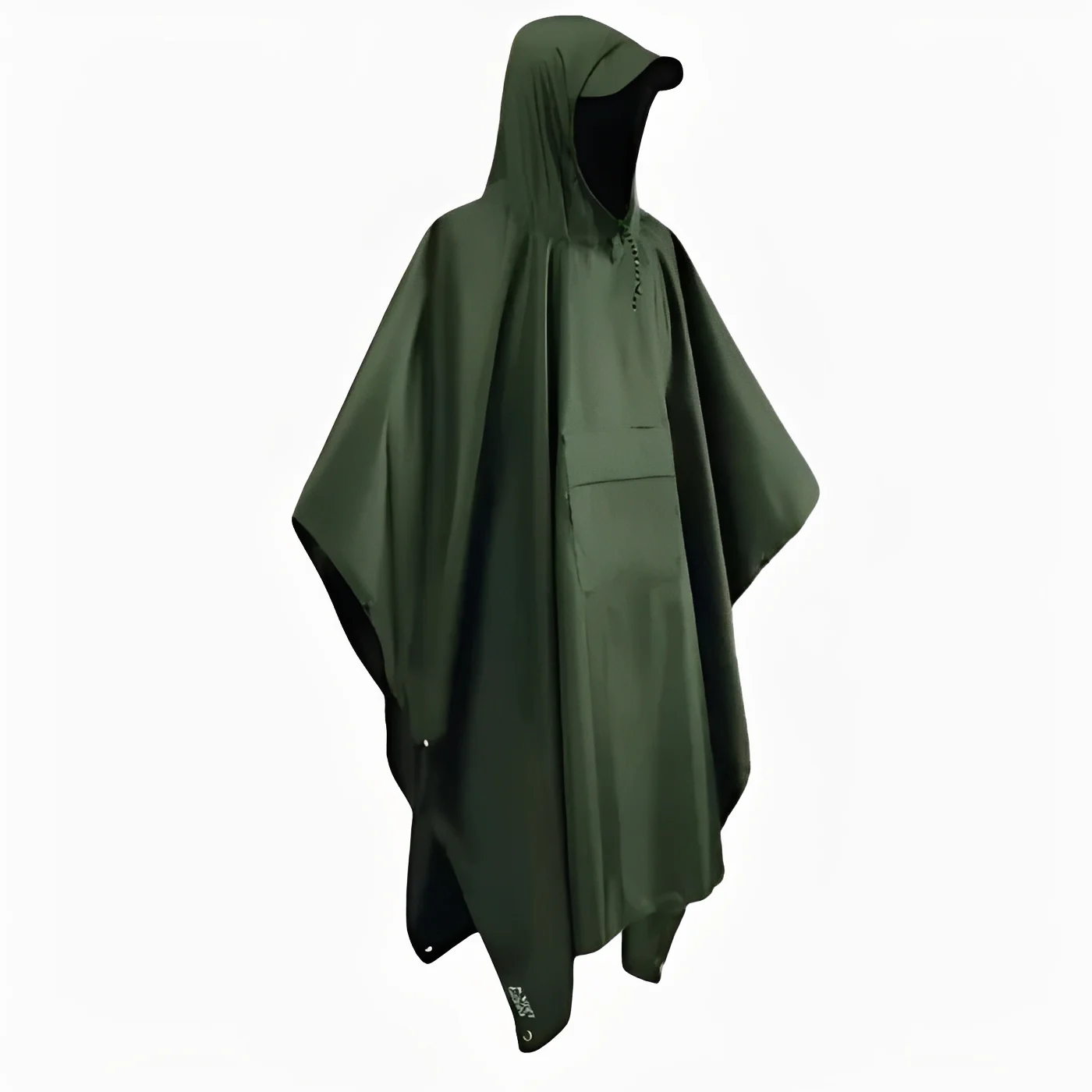 Hooded Rain Poncho for Outdoor Use with Storage Bag - Image 2