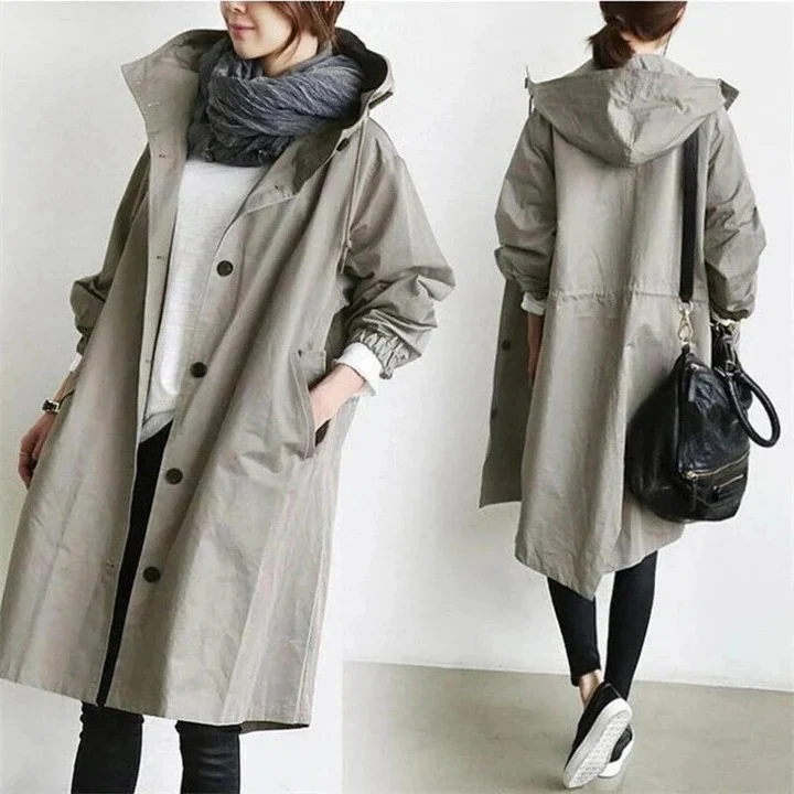 Water-Resistant Hooded Overcoat for Outdoor Use - Image 9