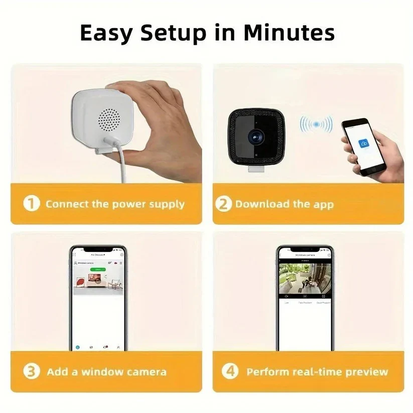 1080P Indoor WiFi Camera with Adhesive Window Mount and Two Way Audio - Image 6