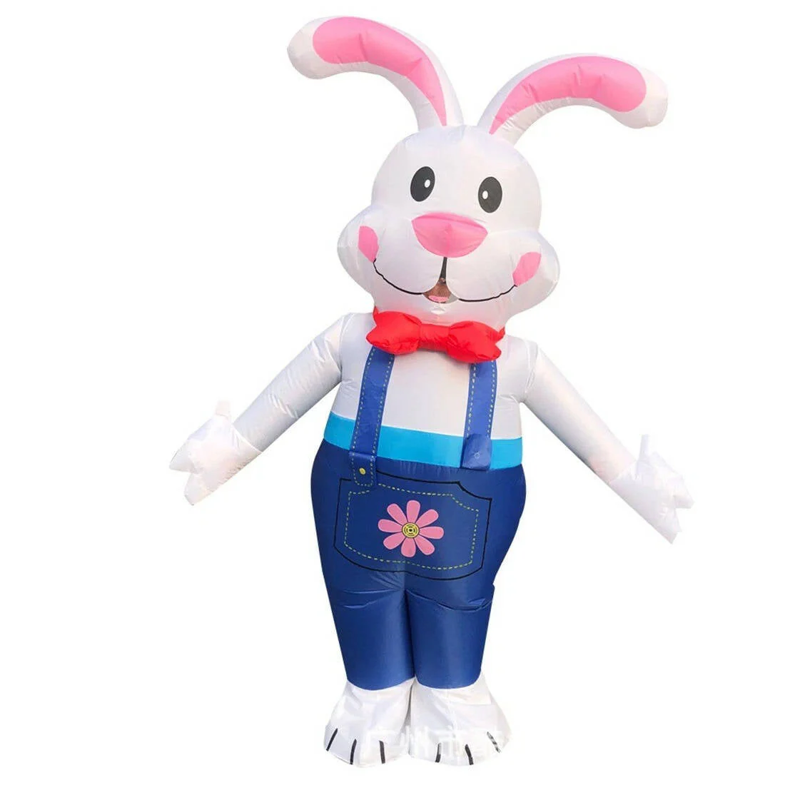 Inflatable Bunny Costume with Built In LED Lights and Battery Fan, 6ft Wearable - Image 3