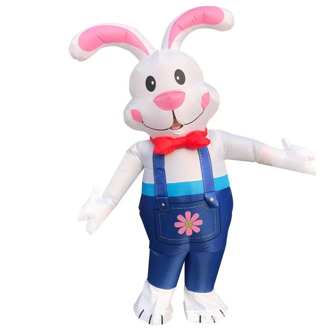 Inflatable Bunny Costume with Built In LED Lights and Battery Fan, 6ft Wearable - Image 4