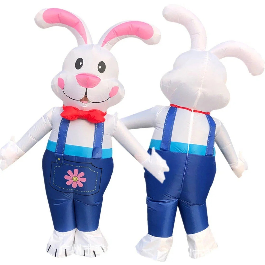 Inflatable Bunny Costume with Built In LED Lights and Battery Fan, 6ft Wearable - Image 5
