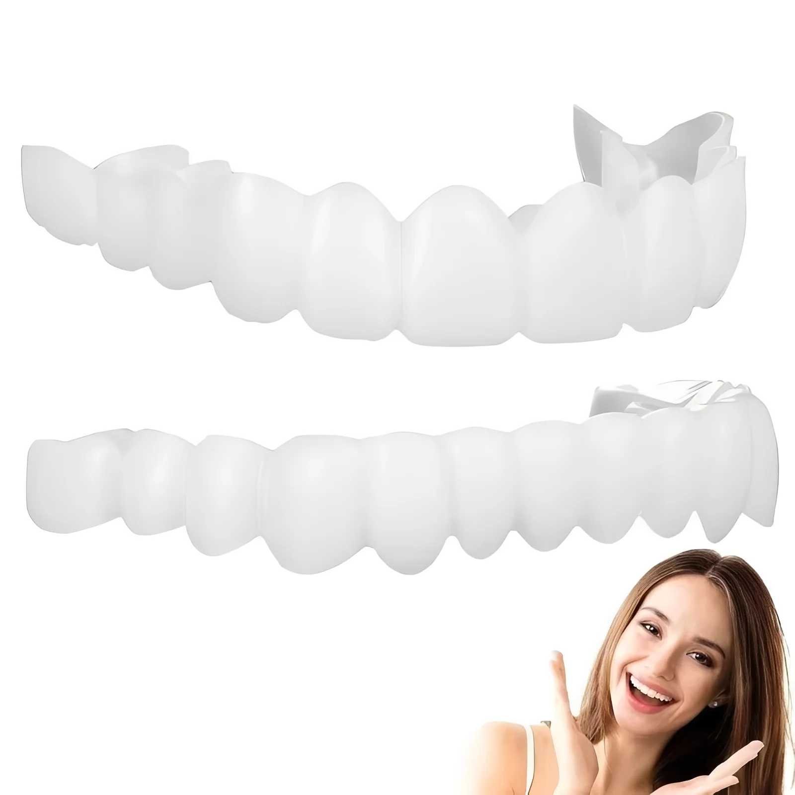 Snap On Cosmetic Tooth Covers for Adults, 2 Piece Set - Image 3
