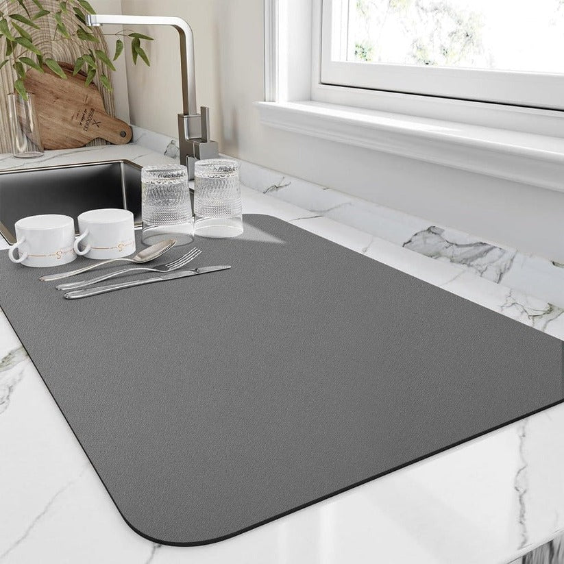 Kitchen Dish Drying Mat with Quick Absorbent Microfiber - Image 3