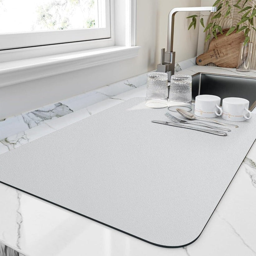 Kitchen Dish Drying Mat with Quick Absorbent Microfiber - Image 4