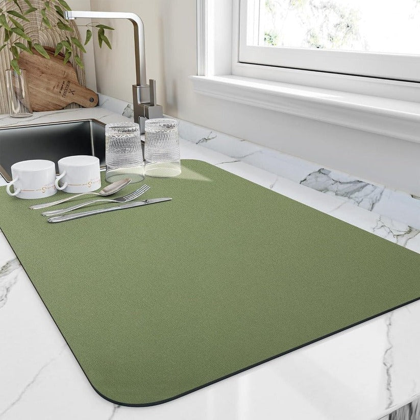 Kitchen Dish Drying Mat with Quick Absorbent Microfiber - Image 5