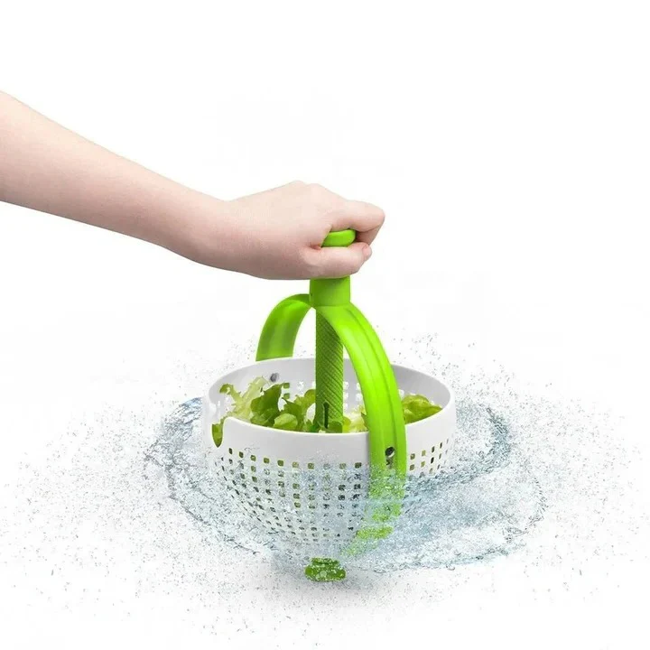Manual Spin Salad Bowl with Built In Rinse and Drain System - Image 4