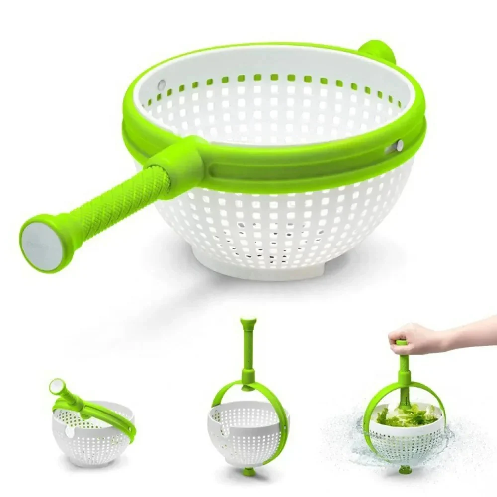 Manual Spin Salad Bowl with Built In Rinse and Drain System - Image 5