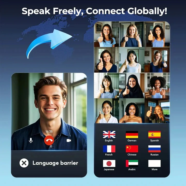 Smart Translation Headphones with Wireless Audio and App Support - Image 3