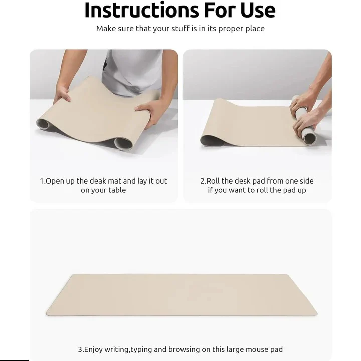 PU Leather Desk Mat With Textured Backing Surface for Workspace - Image 11