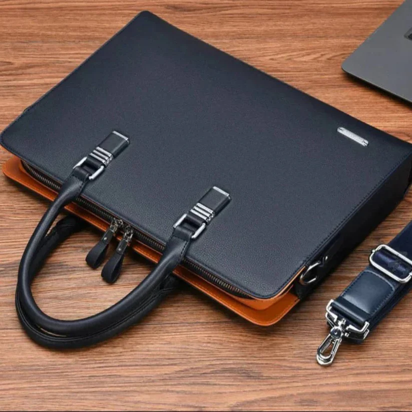 Leather Laptop Shoulder Bag for Men, Fits 14 to 15 Inch Laptops - Image 8