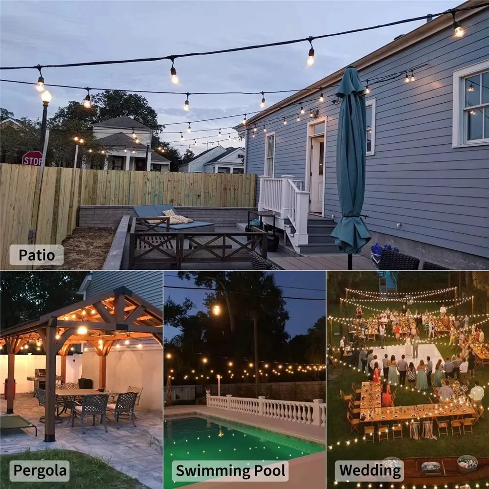 Outdoor LED String Lights with Edison Style Bulbs - Image 3