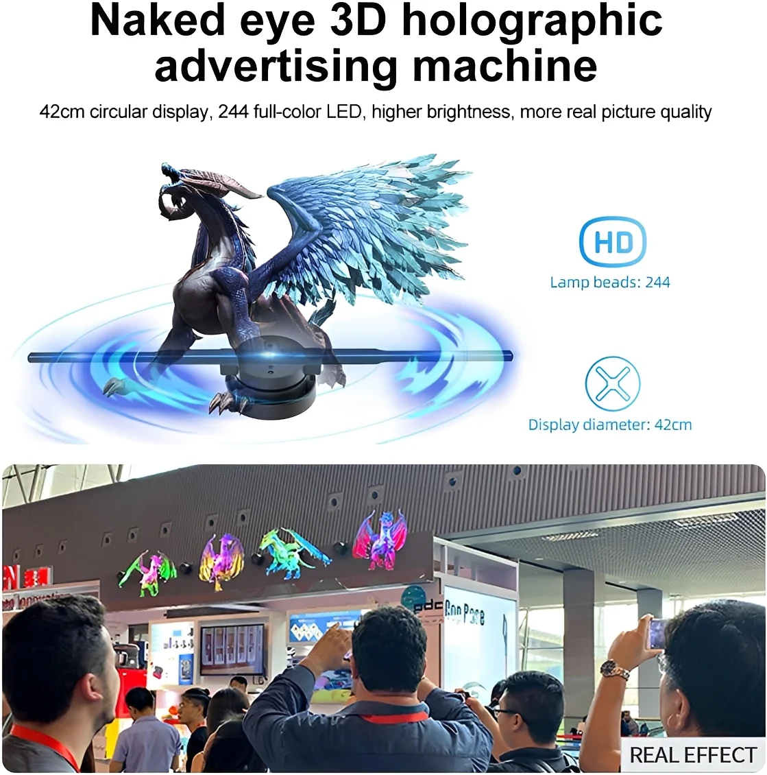 LED Hologram Fan Projector with 3D Display - Image 4