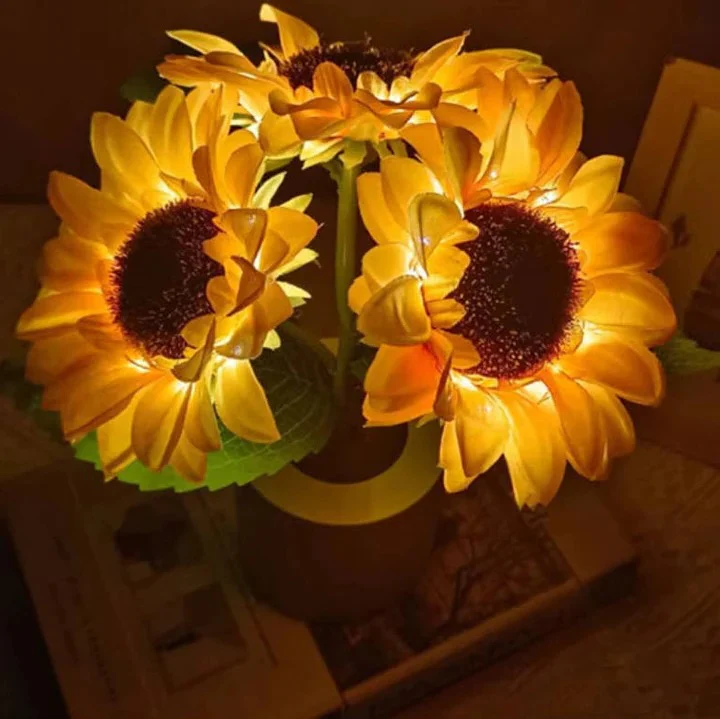 USB Rechargeable LED Sunflower Lamp with Adjustable Stem - Image 6