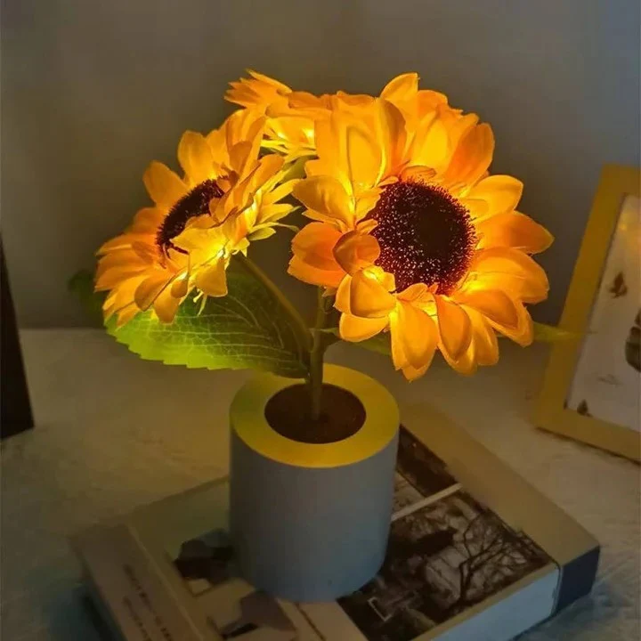 USB Rechargeable LED Sunflower Lamp with Adjustable Stem - Image 7