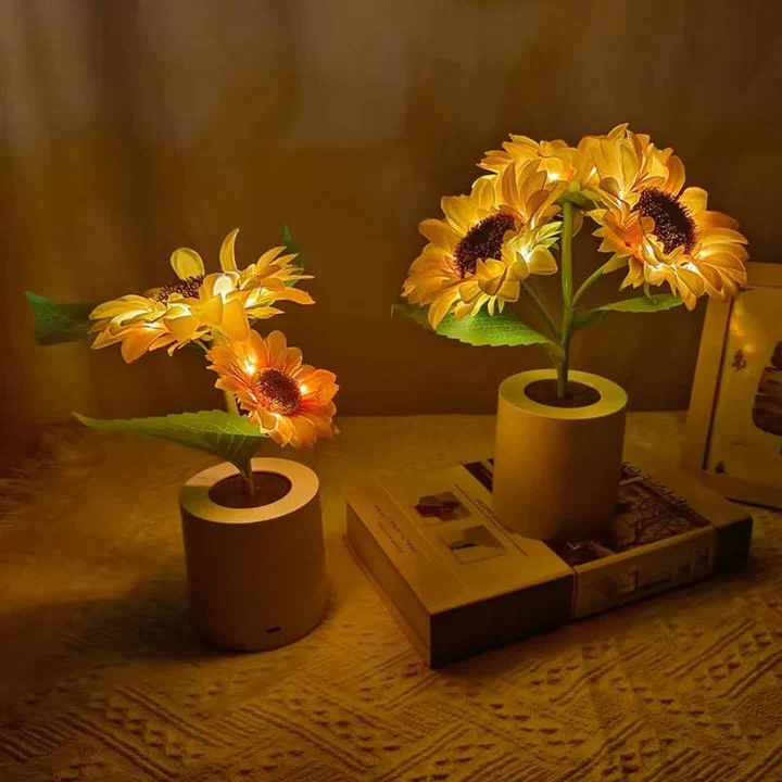 USB Rechargeable LED Sunflower Lamp with Adjustable Stem - Image 9