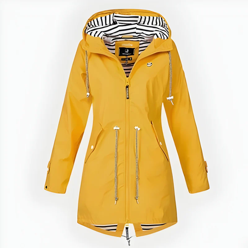Stylish Long Rain Jacket for Women – Windproof & Waterproof Design - Image 4