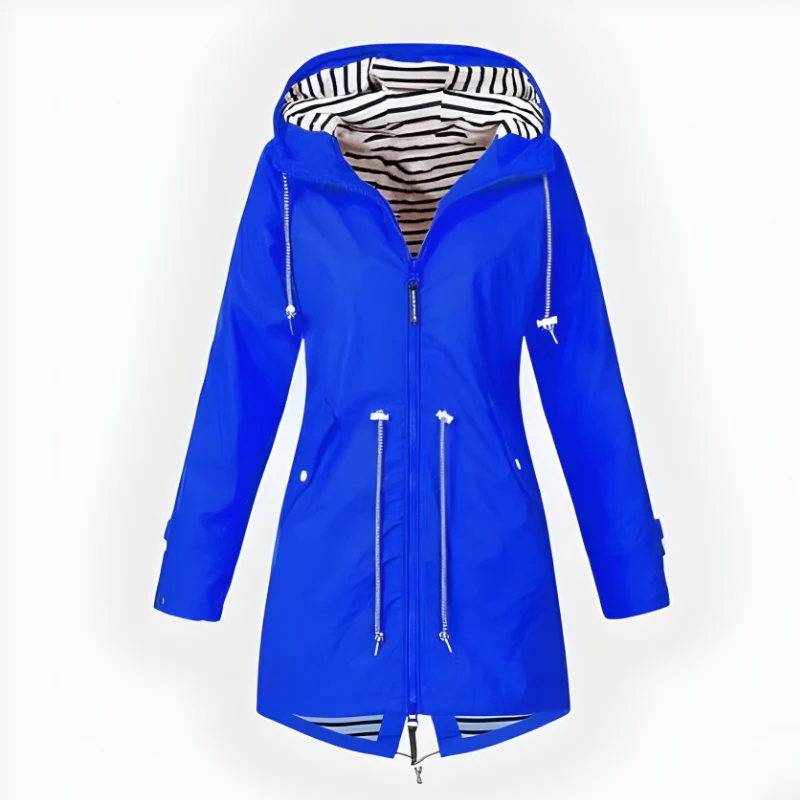 Stylish Long Rain Jacket for Women – Windproof & Waterproof Design - Image 6