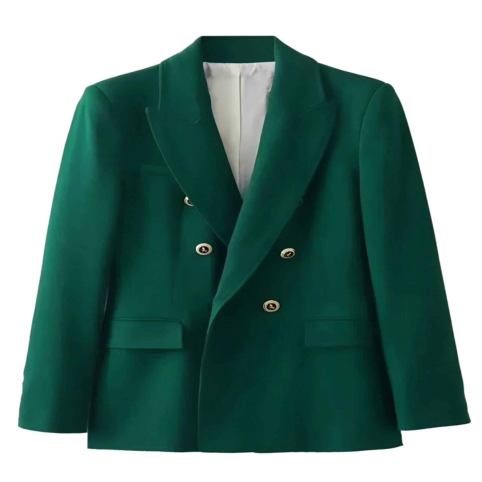 Women's Long Sleeve Button Front Blazer with V Neck Design - Image 3