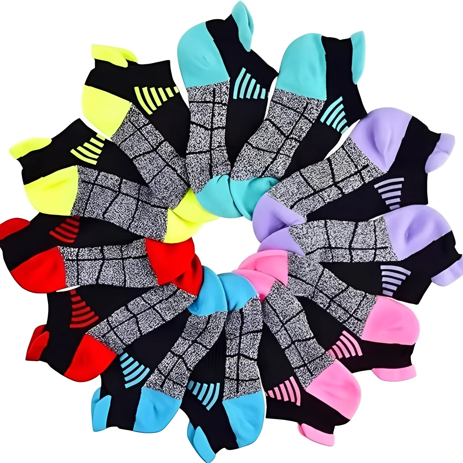 Low Cut Athletic Socks with Moisture Wicking, 6 Pair Set for Sports - Image 5