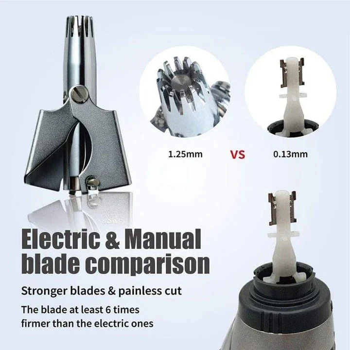 Manual Nose and Ear Hair Trimmer with Stainless Washable Head - Image 5