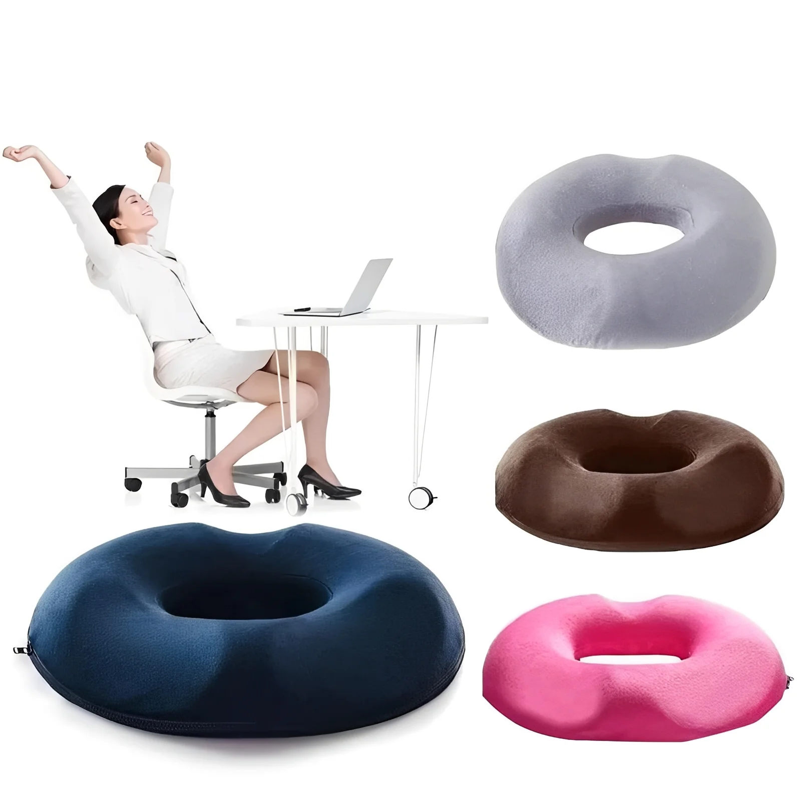 Portable Memory Foam Donut Shape Seat Cushion - Image 6