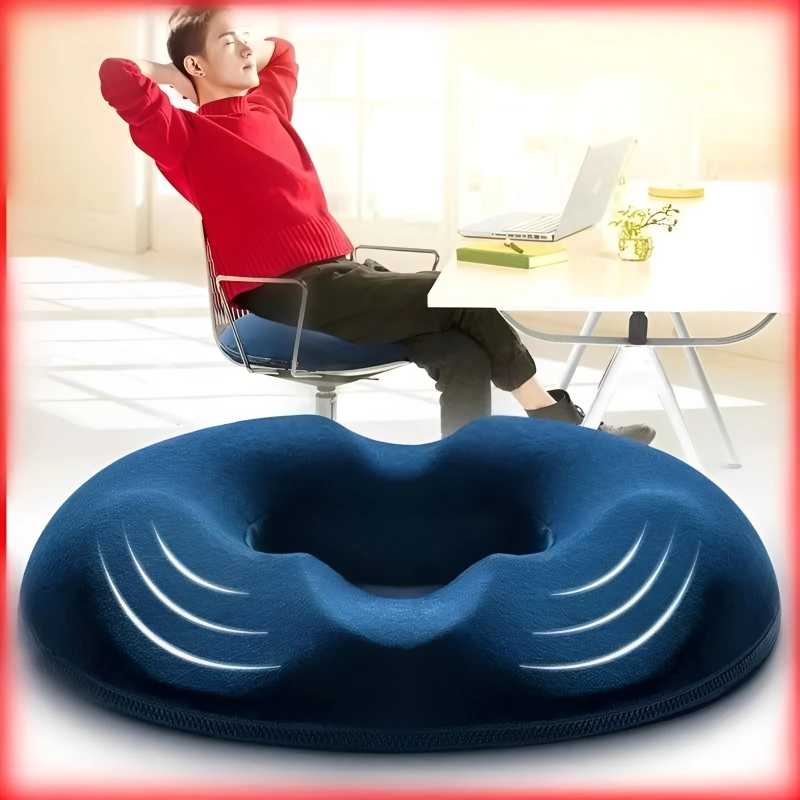 Portable Memory Foam Donut Shape Seat Cushion - Image 8