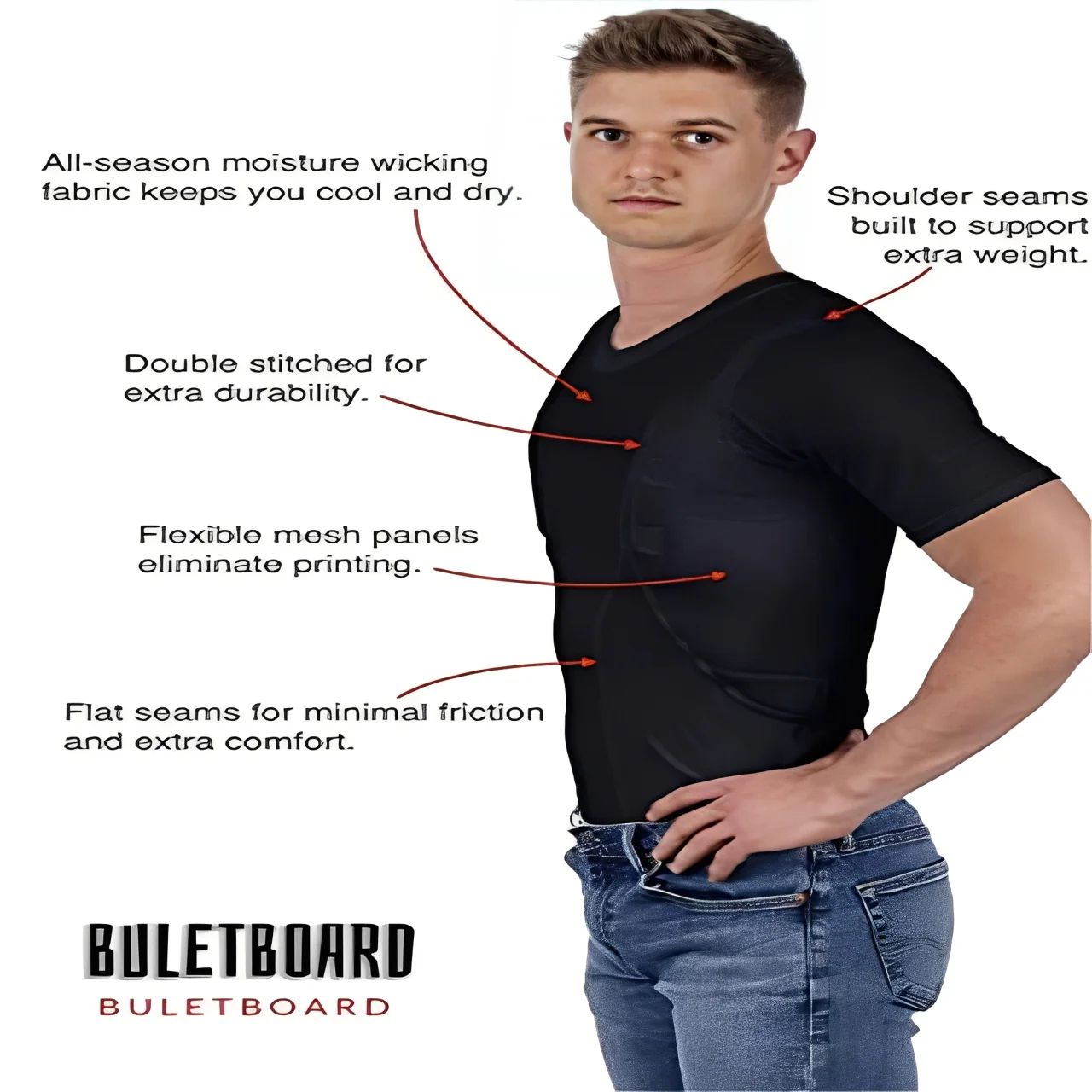 Unisex Concealed Carry Holster T-Shirt with Hidden Pockets - Image 7