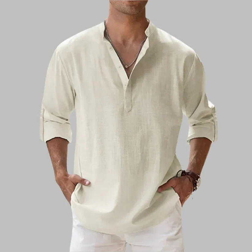 Men's Breathable Linen Button Down Short Sleeve Top for Summer and Warm Climate Wear - Image 5